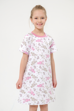 Ночная сорочка подростковая Ласка / зайчики розовый