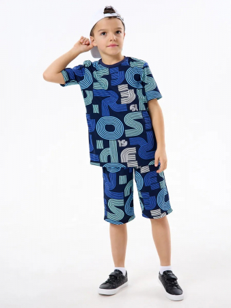 Детская пижама с шортами "Сорванец" / Диско синий