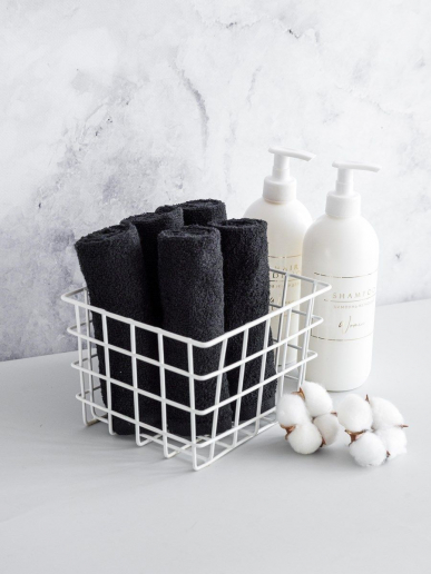 Набор махровых салфеток 5 шт 30x30 / черный