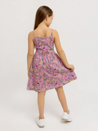 Детский сарафан "Кокетка" / Цветы розовый арт. дк169цр