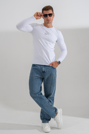 Лонгслив мужской 8562 / белый+порше