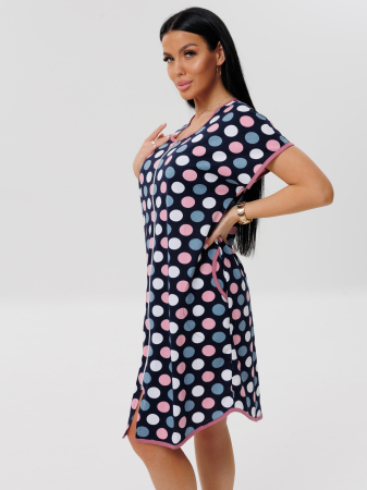 Женский халат Х-154(К) / Розовый (горох)