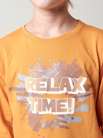 Детская пижама "Дрема" длинный рукав / Оранжевый