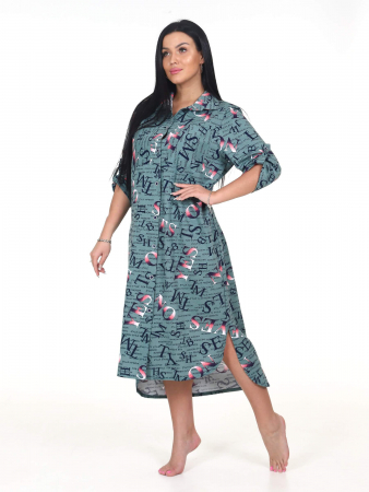 Женская туника МИДИ ТК-25 / Буквы, перелив хаки