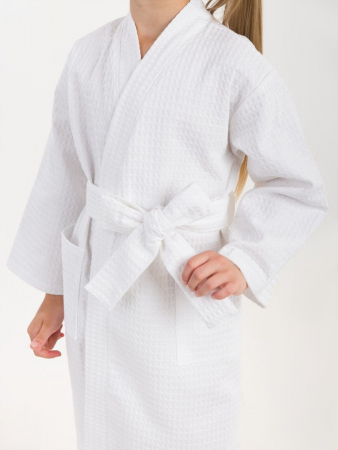 Детский вафельный халат / белый