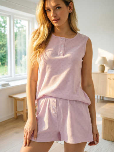 Женская пижама "Шарм" (шорты) 2429-Рн / Розовый