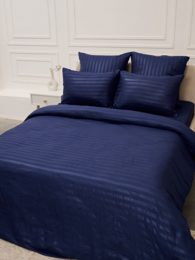 Пододеяльник микрофибра страйп / Синий