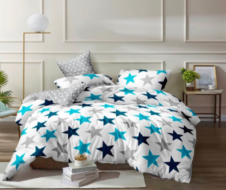 Постельное белье полисатин на молнии / Звезда