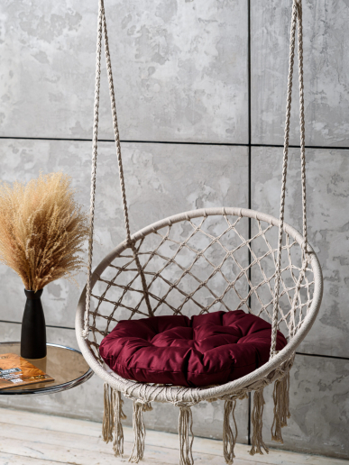 Круглая подушка для подвесных качелей (оксфорд) / Бордовый