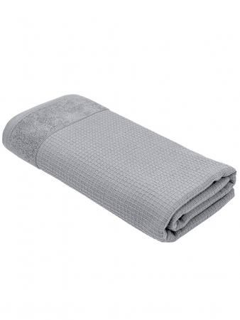 Махровое полотенце УЗБ Дабл м7736_32 / пепельное