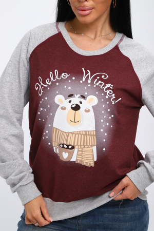 Женский лонгслив Гамми / Бордовый