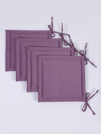 Комплект квадратных подушек на стул с завязками (4 шт.) арт. PKK / Фиолетовый