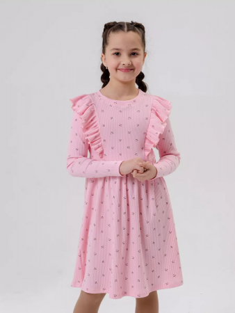 Детское платье "Бетти Рябинка" длинный рукав / Розовый