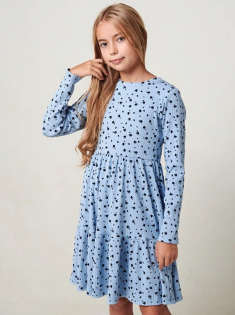 Детское платье "Барби" длинный рукав / Голубой