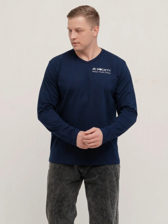 Мужской лонгслив "Оникс" арт.мк1282 / Темно-синий