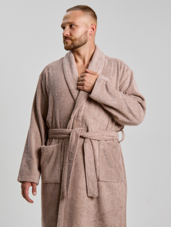 Халат мужской Комфорт-4 / серо-бежевый