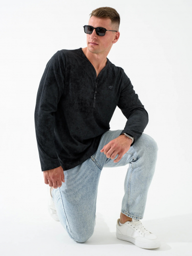 Мужской лонгслив "Путешествие" 2284-К / Черный