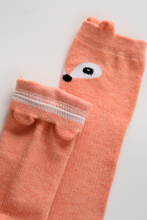 Детские гольфы Мишка и лиса (набор 2 пары) / бежевый, персик