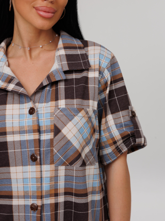 Женская туника Т-221(К) / Голубой (клетка)