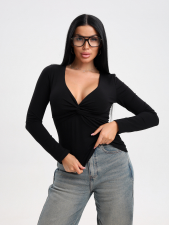 Женский лонгслив мод.2045/1 / Черный