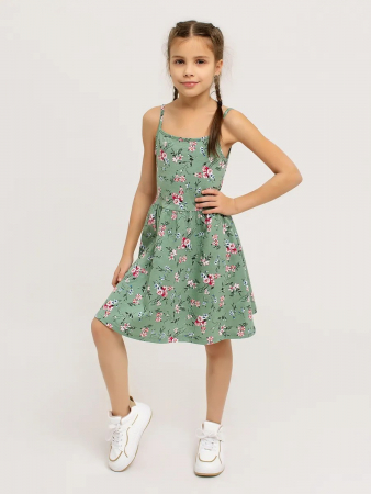 Детский сарафан "Кокетка" / Светлый хаки арт. дк169сх