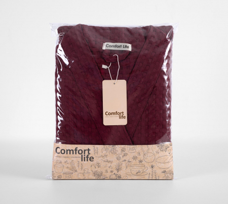 Халат вафельный Relax / бордо