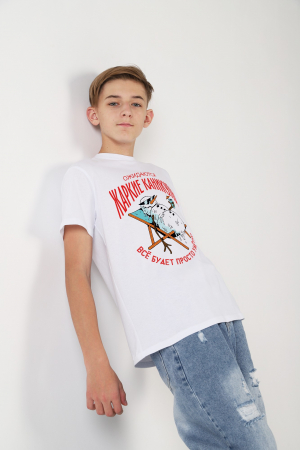 Детская футболка для мальчика Карнавал-2 / молочный
