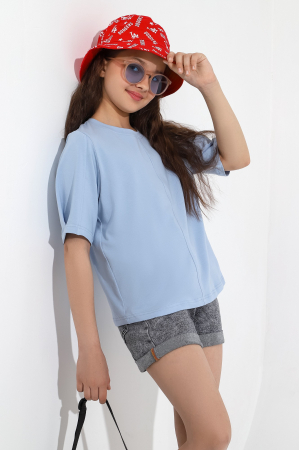 Футболка для девочки Гретта-4 / светло-голубой