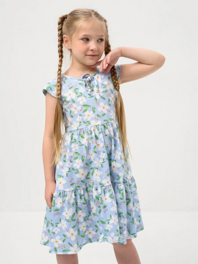 Детское платье "Славянка" / Голубой