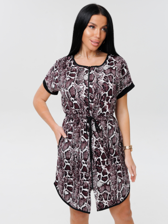 Женский халат Х-140(К) / Коричневый (узор)