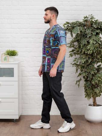 Рубашка медицинская мужская М-286-12357 Поплин