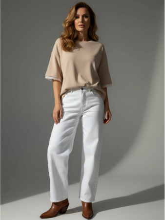 Женская футболка Романс / Бежевый