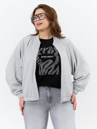 Женский бомбер Нео-1 БО-004 / серый меланж