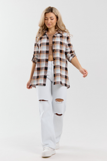 Женская рубашка 36988 / коричневый