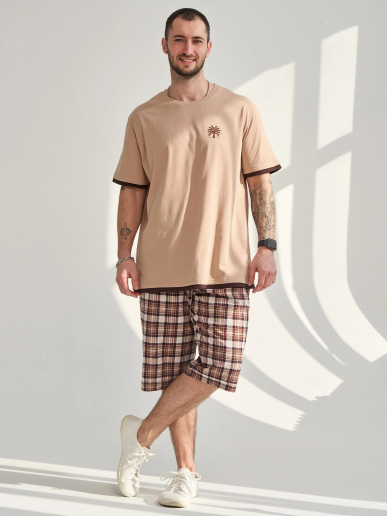 Мужской комплект "Пальма" (бриджи) 2456-К / Бежевый