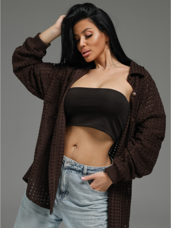 Женская рубашка Стелла / Шоколад