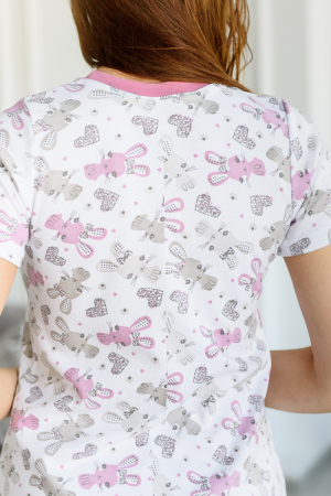 Ночная сорочка подростковая Ласка / зайчики розовый