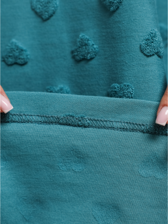 Женская футболка Ирбис / Махра, петроль сердечки