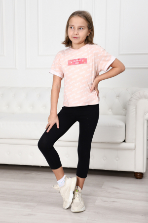 Легинсы подростковые из кулирки с лайкрой / черный