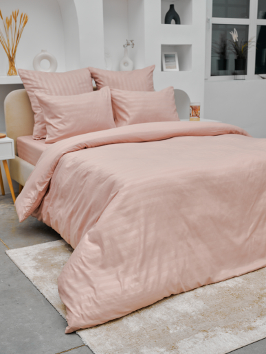 Пододеяльник микрофибра страйп / Пудра