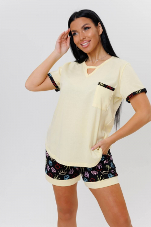 Женский костюм с шортами 2142/2 / Желтый