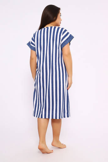Женский халат Полоска 521 / Синий