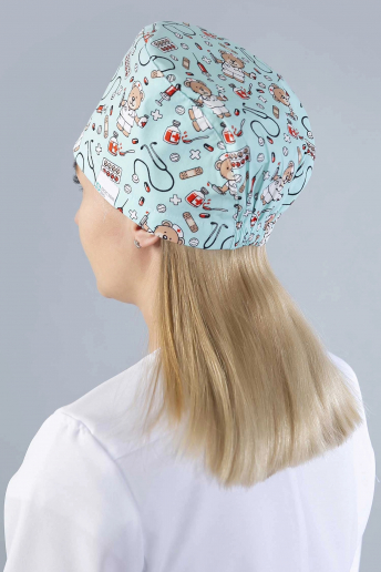 Колпак медицинский 9-03-07-0 Низкий с принтом / Cotton 120
