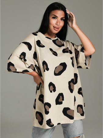 Женская футболка Ирбис / Экрю