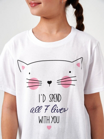 Детская пижама с брюками "Кисонька" короткий рукав