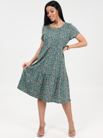 Женское платье М-996 / Цветок зеленый