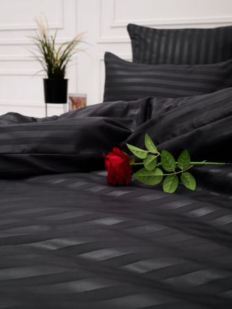Постельное белье микрофибра-страйп / Графит
