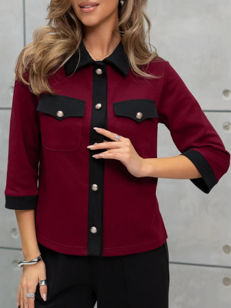 Женский жакет даблфейс / Бургунди