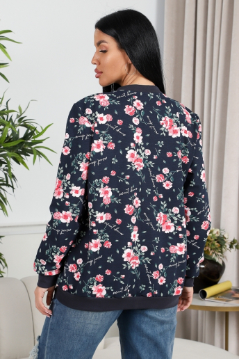 Женская толстовка Бомбер 750 / синий/шиповник