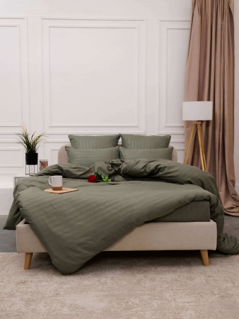 Постельное белье микрофибра-страйп / Хаки